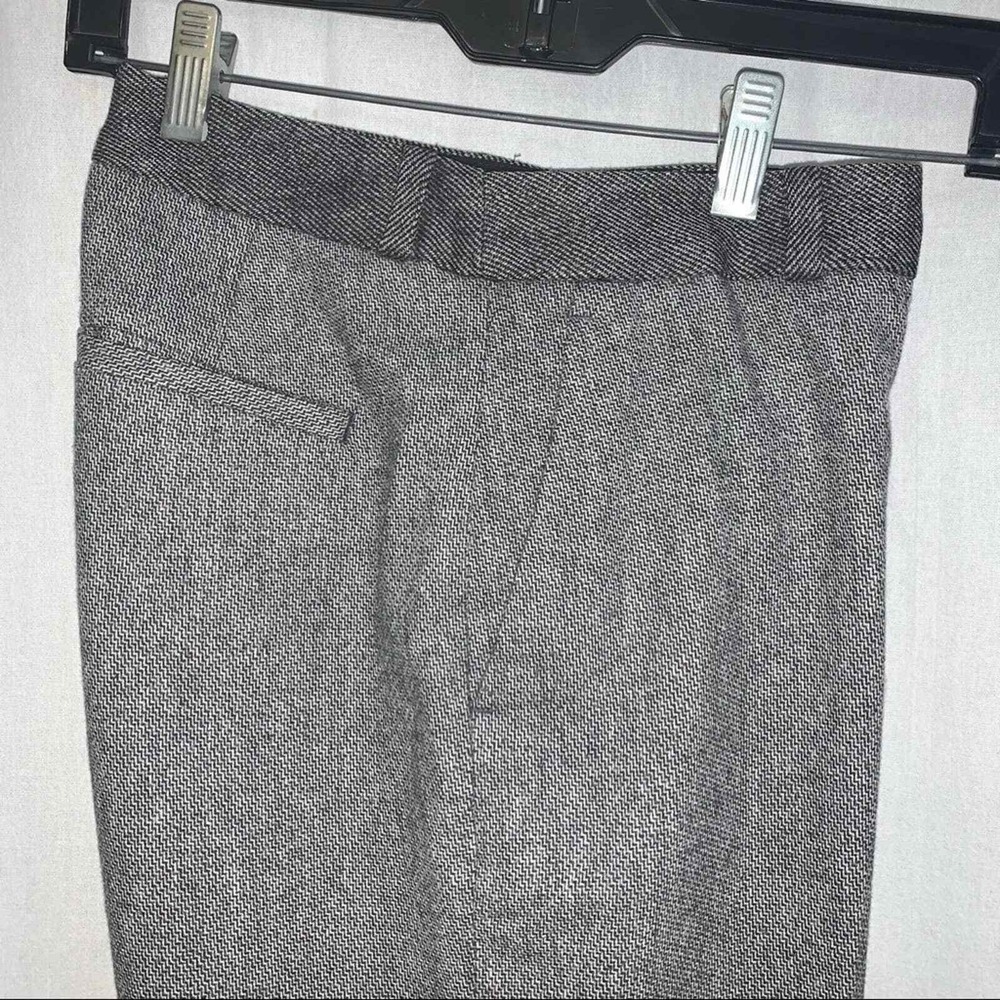 Banana Republic Trousers Women 0 Gray Herringbone Wool Blend Wide Dress Pants